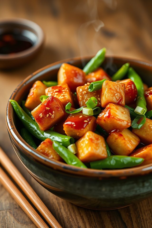 tofu snap pea teriyaki