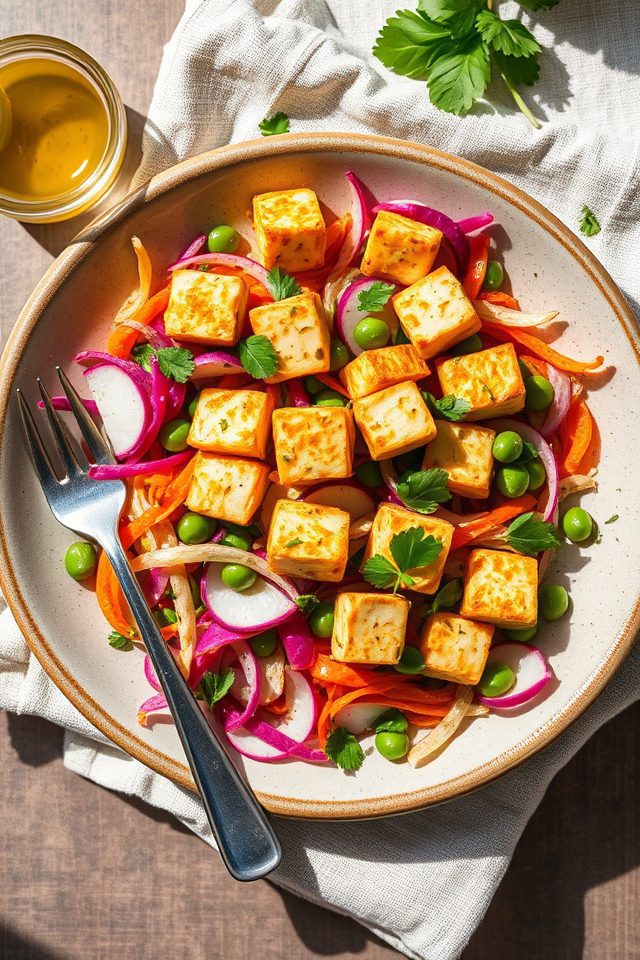 tofu spring vegetable slaw