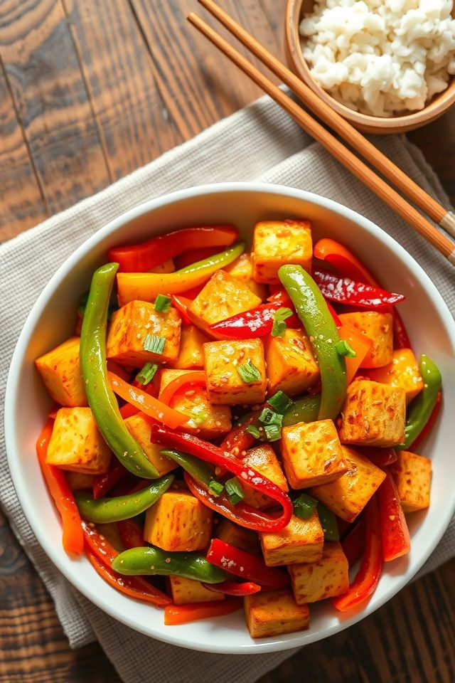 tofu vegetable spicy stir fry