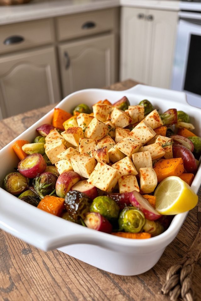 tofu with roasted vegetables