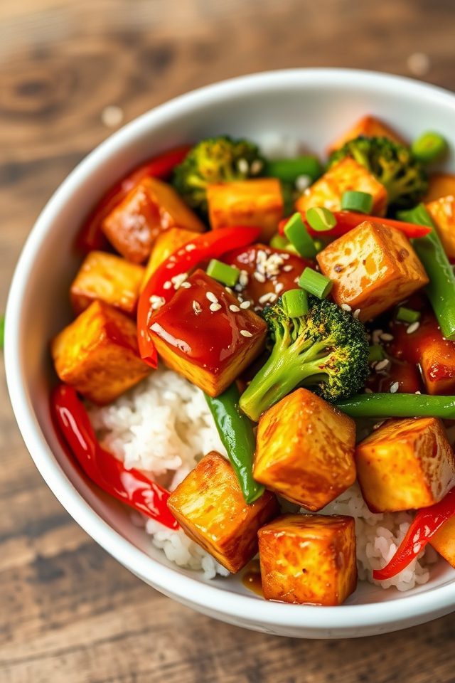tofu with teriyaki sauce