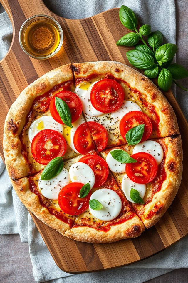 tomato basil cheese flatbread