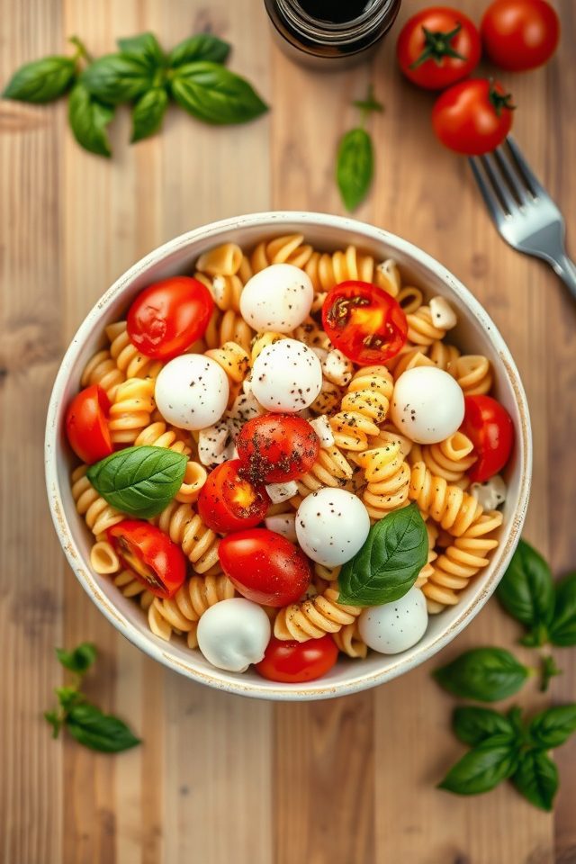 tomato mozzarella basil pasta