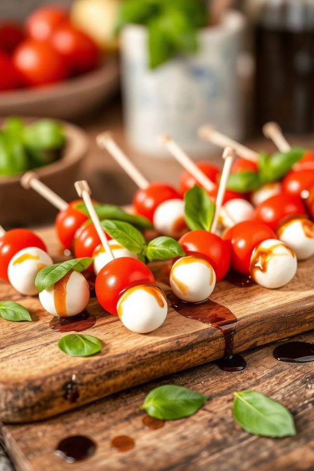 tomato mozzarella basil skewer