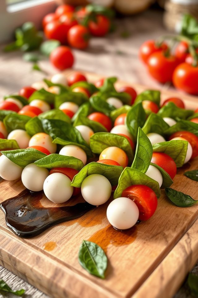tomato mozzarella basil skewer