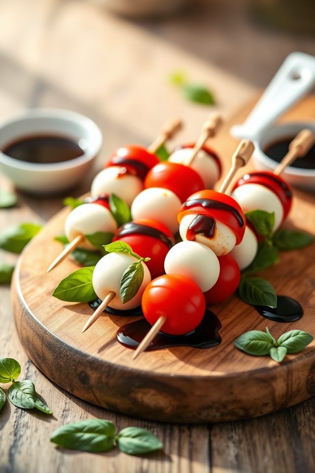 tomato mozzarella basil skewers