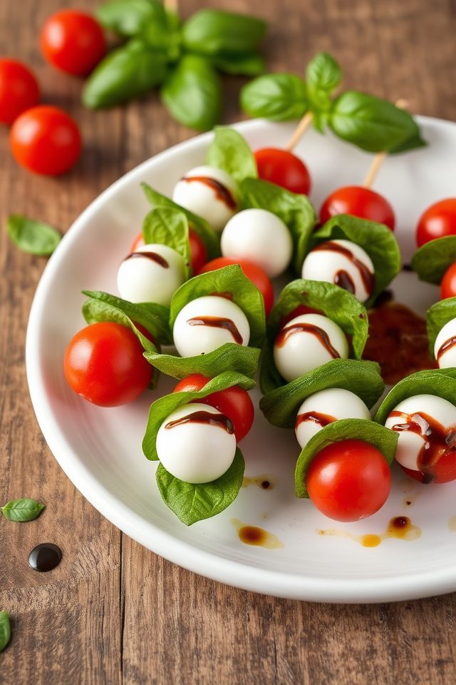 tomato mozzarella basil skewers