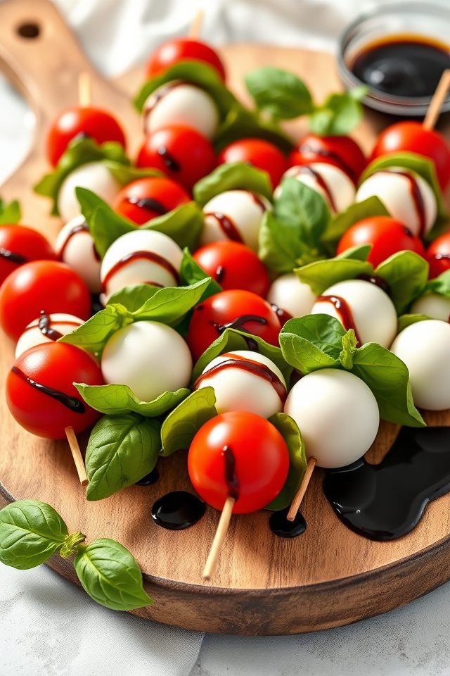 tomato mozzarella basil skewers