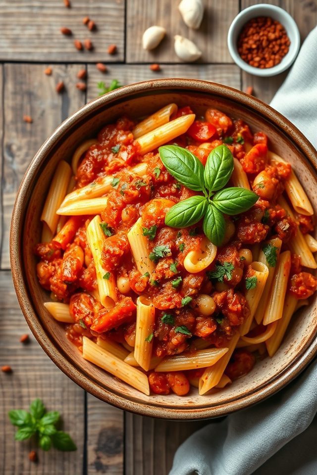 tomato white bean pasta