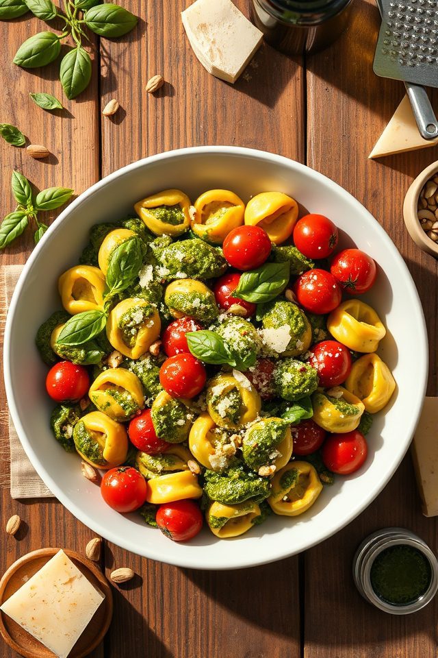 tortellini pesto roasted tomatoes