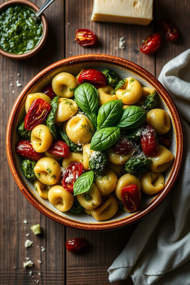 tortellini pesto sun dried tomatoes