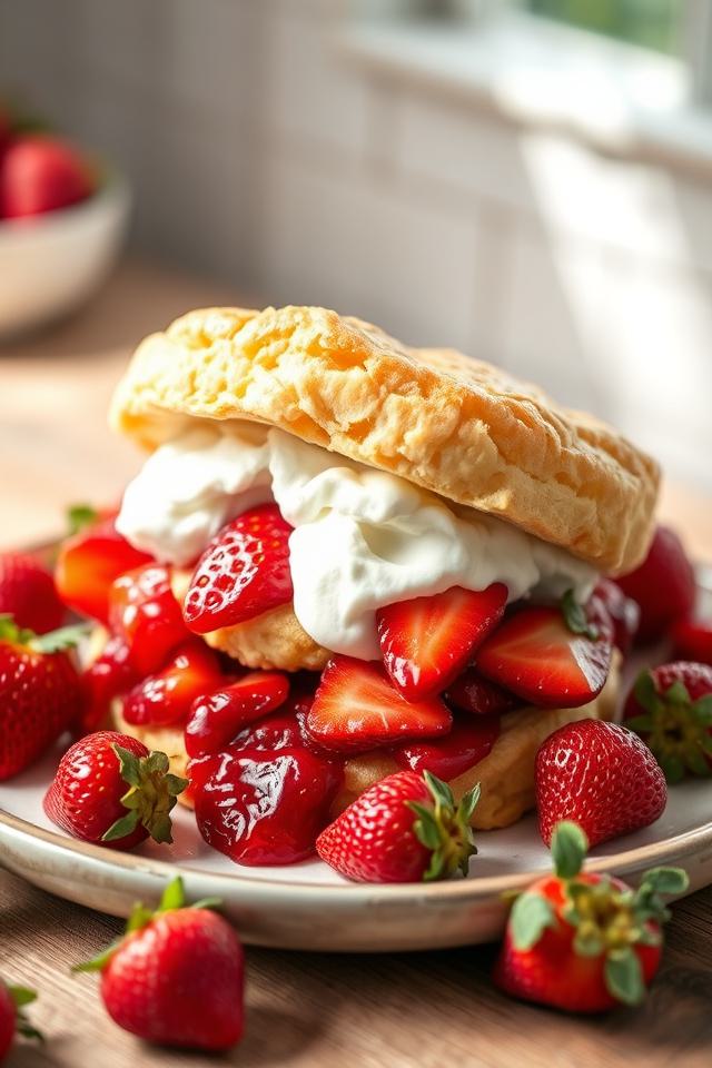 traditional dessert with strawberries