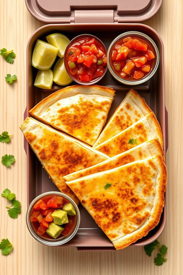 triangle shaped eccentric quesadillas