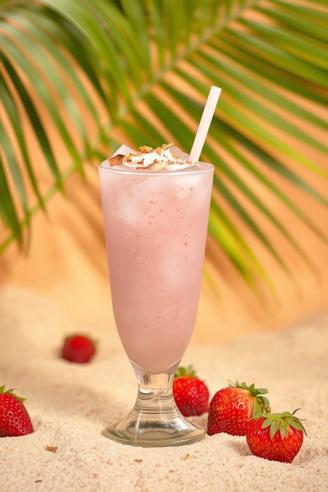 tropical coconut pink drink