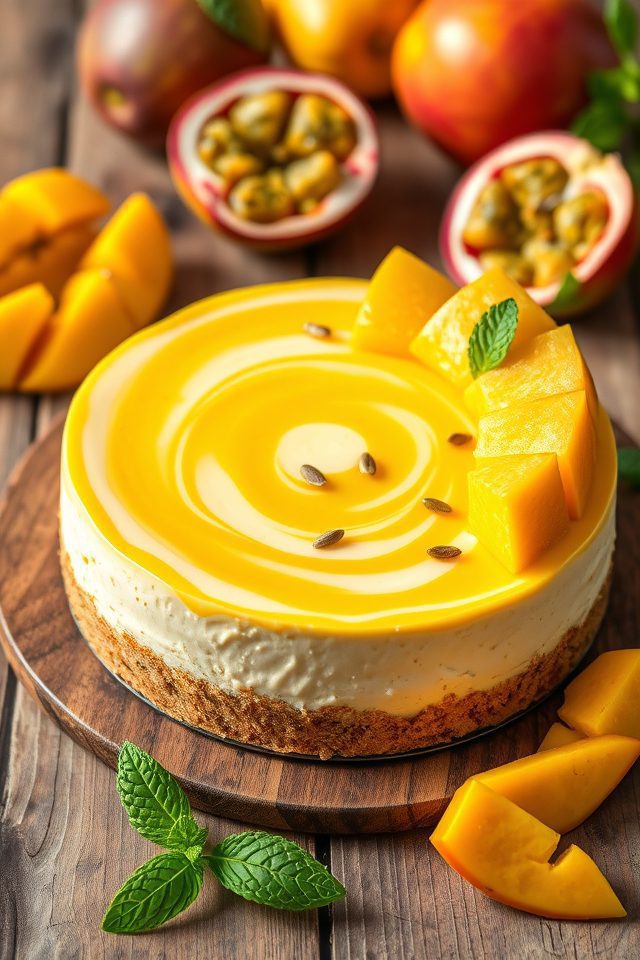 tropical fruit dessert cheesecake