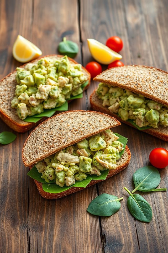 tuna avocado salad sandwiches
