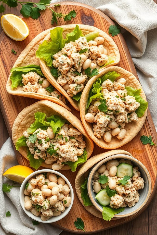 tuna bean pita pockets