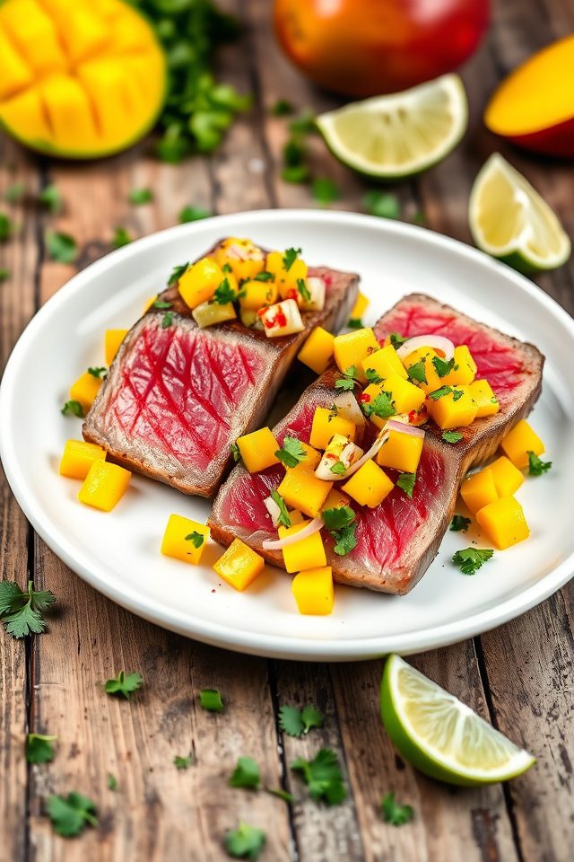 tuna dish with salsa