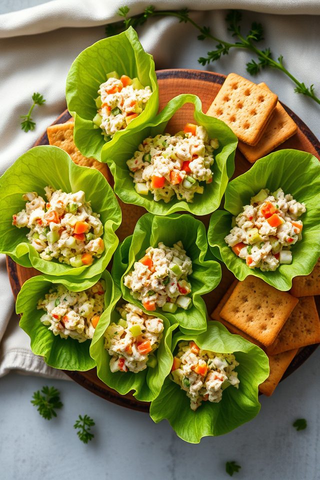 tuna lettuce cups crackers