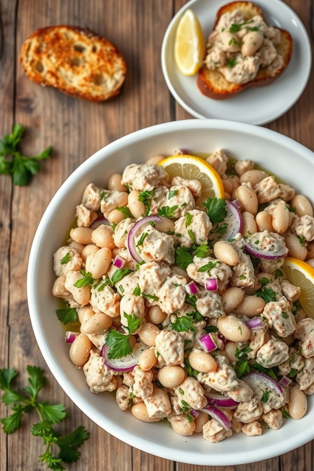 tuna mixed with beans