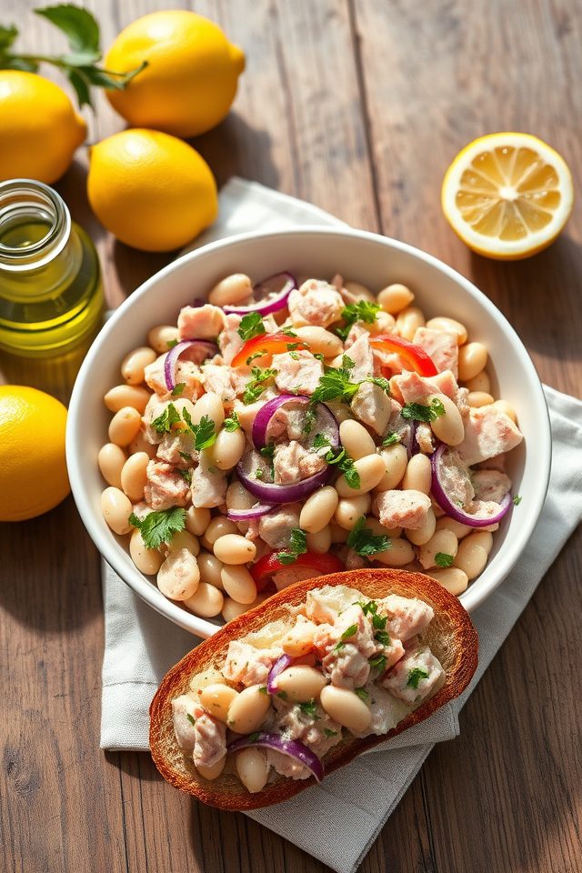 tuna mixed with beans