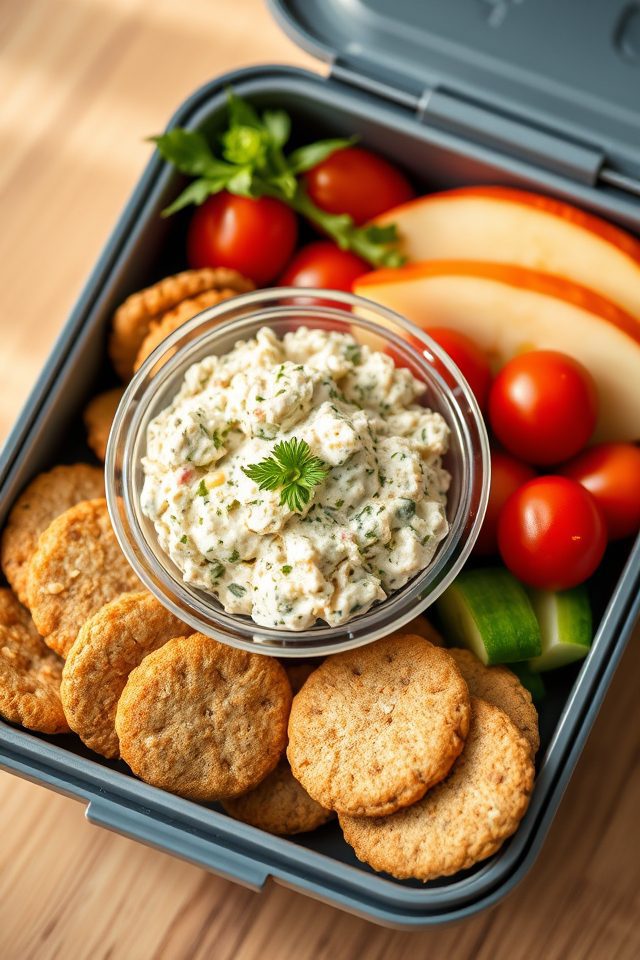 tuna salad with crackers