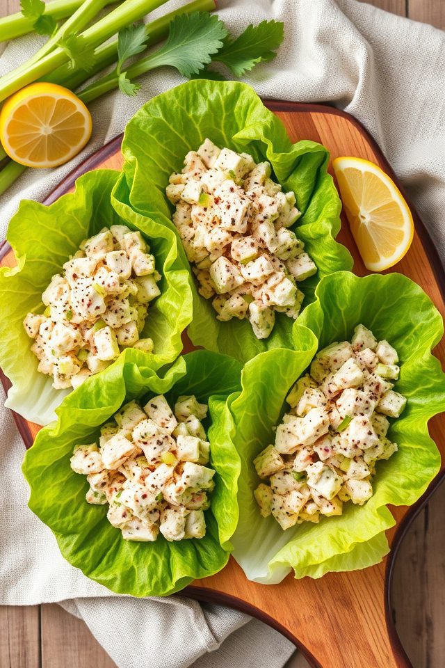tuna wrapped in lettuce