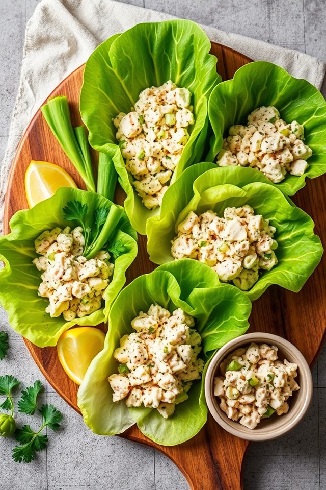 tuna wrapped in lettuce