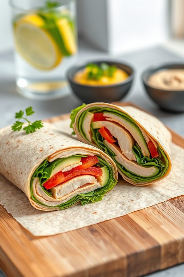 turkey and avocado wraps