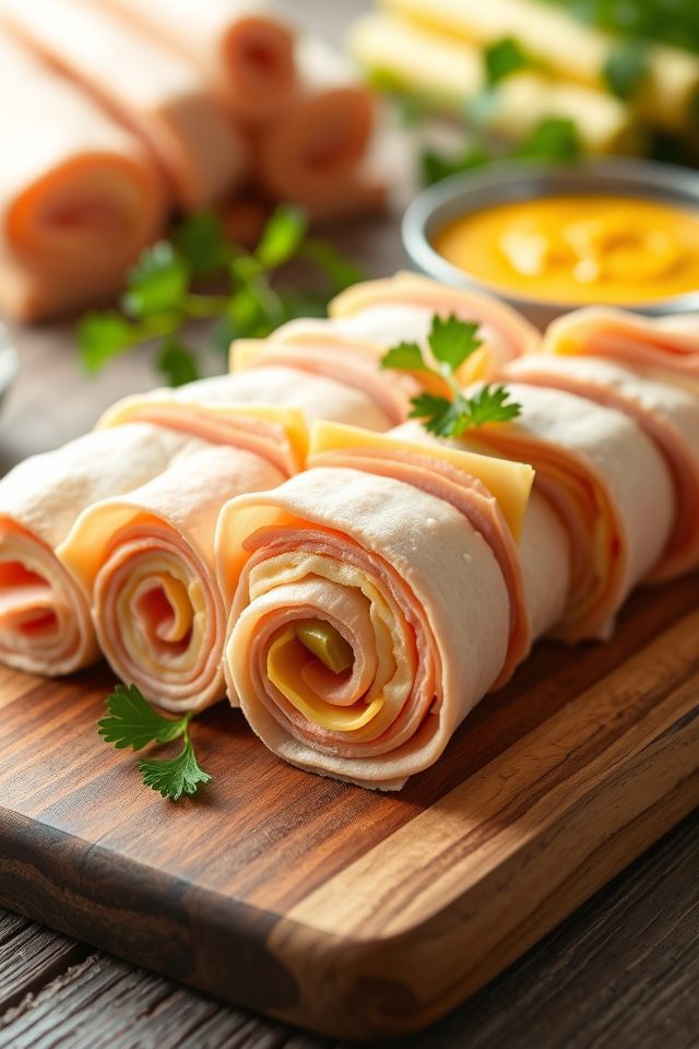 turkey and cheese roll ups