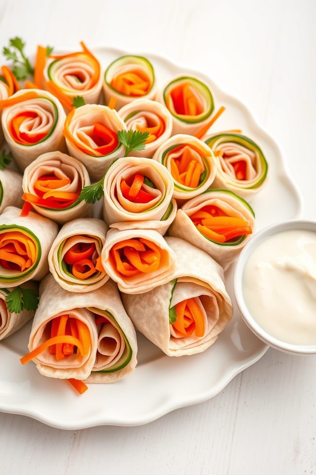 turkey and vegetable wraps