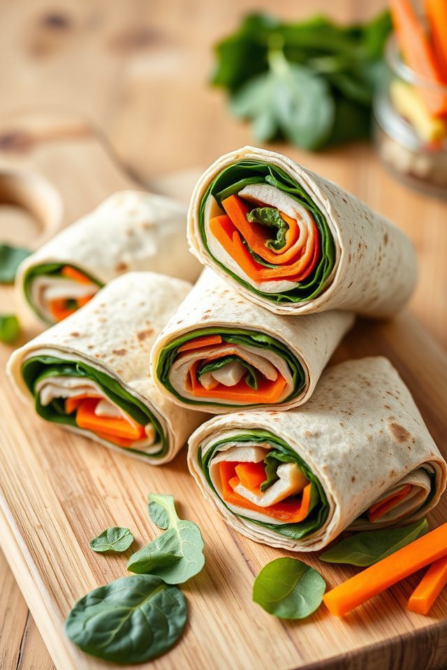 turkey and veggie pinwheels