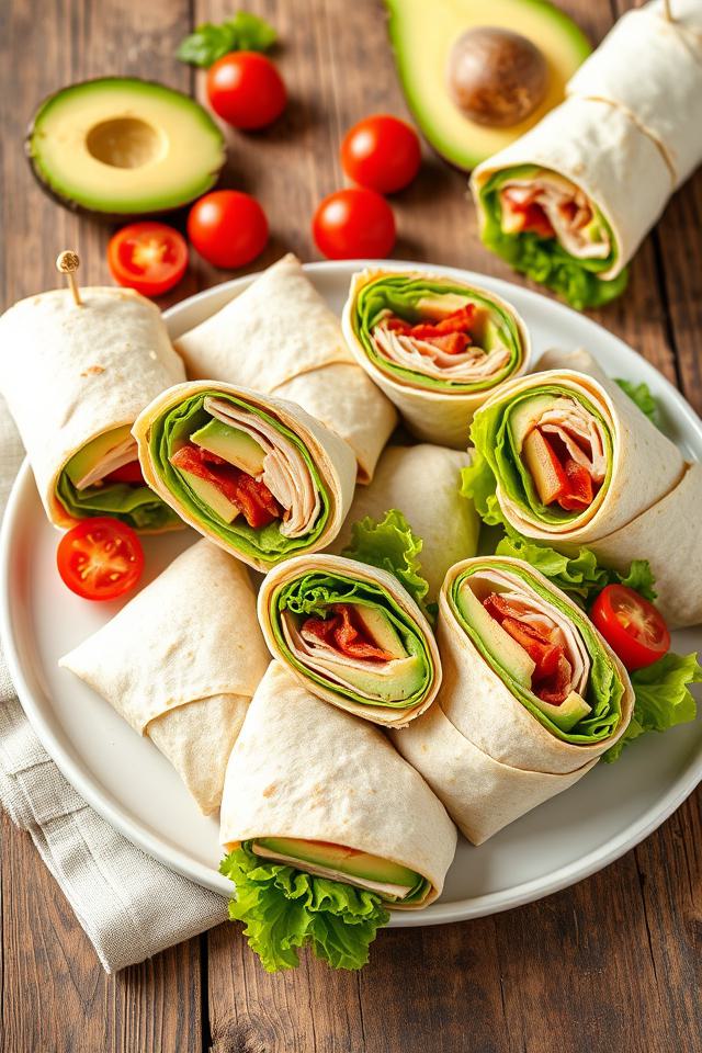 turkey avocado sandwich roll ups