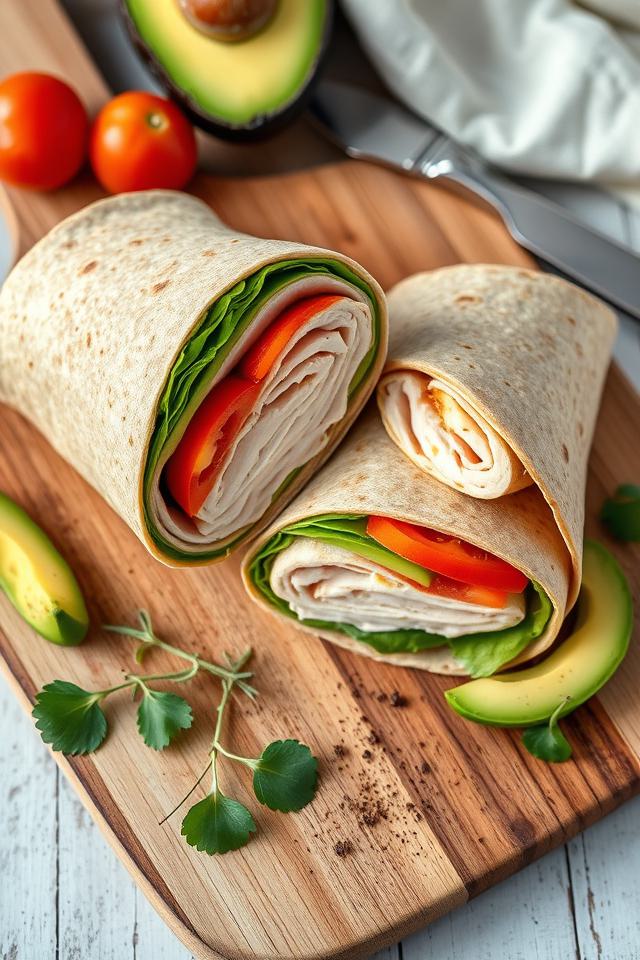 turkey avocado sandwich wrap