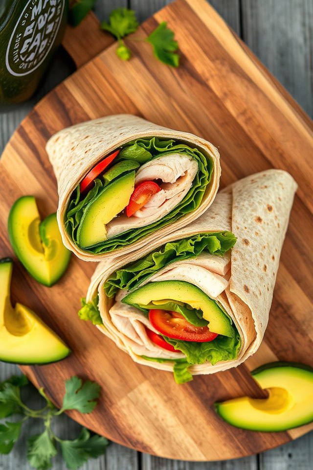 turkey avocado sandwich wrap