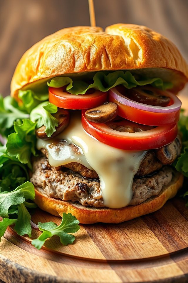 turkey burgers with mushrooms