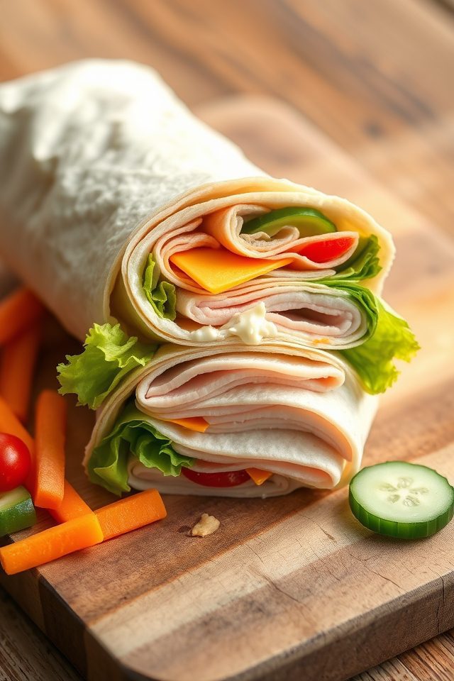 turkey cheese sandwich wrap