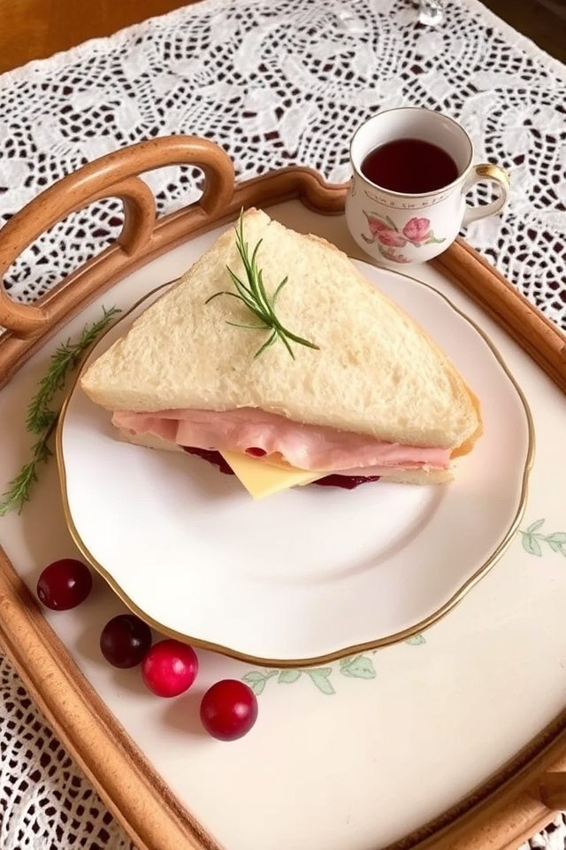 turkey cranberry tea sandwiches