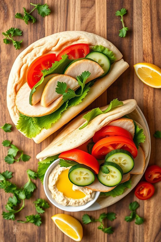 turkey hummus pita pockets