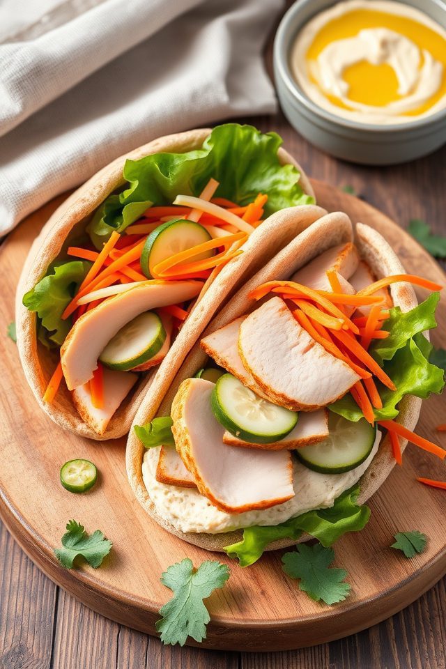 turkey hummus pita pockets