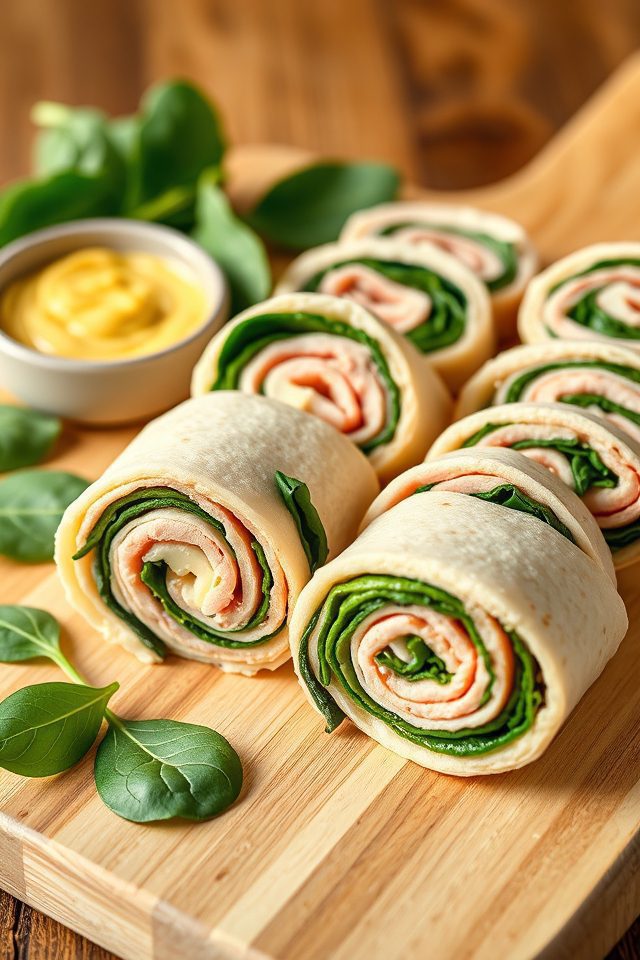 turkey spinach cheese pinwheels