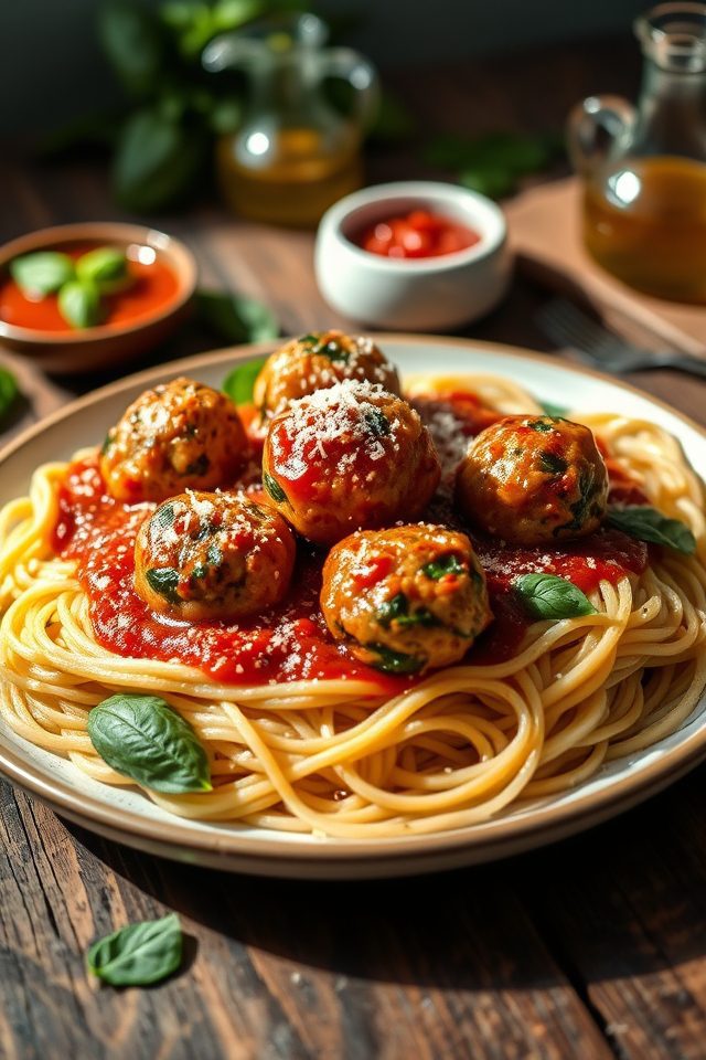 turkey spinach pasta dish