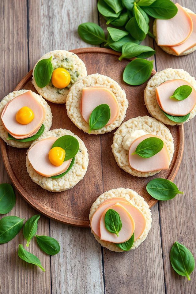 turkey spinach rice cakes