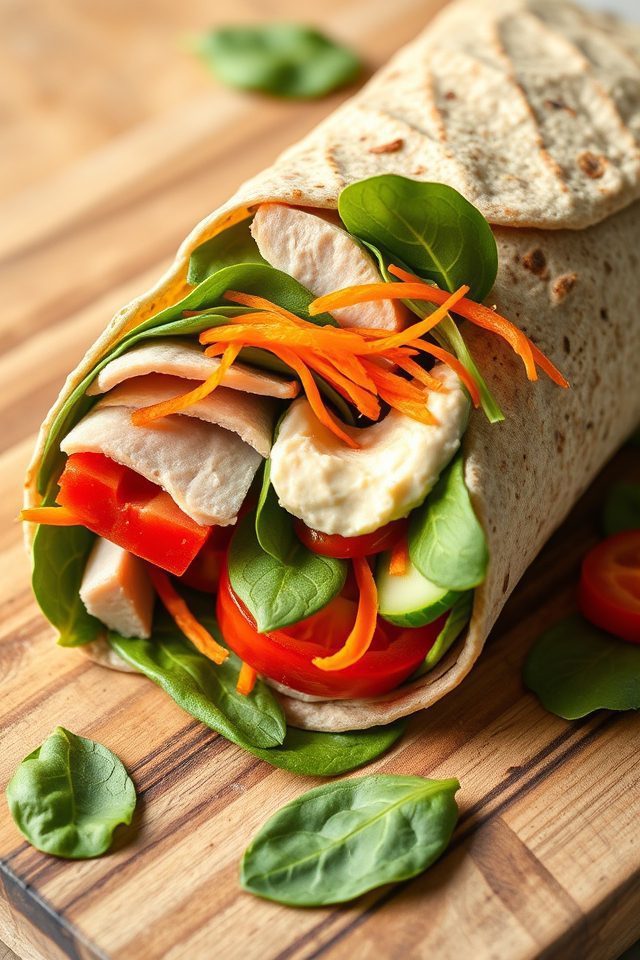 turkey spinach sandwich wrap