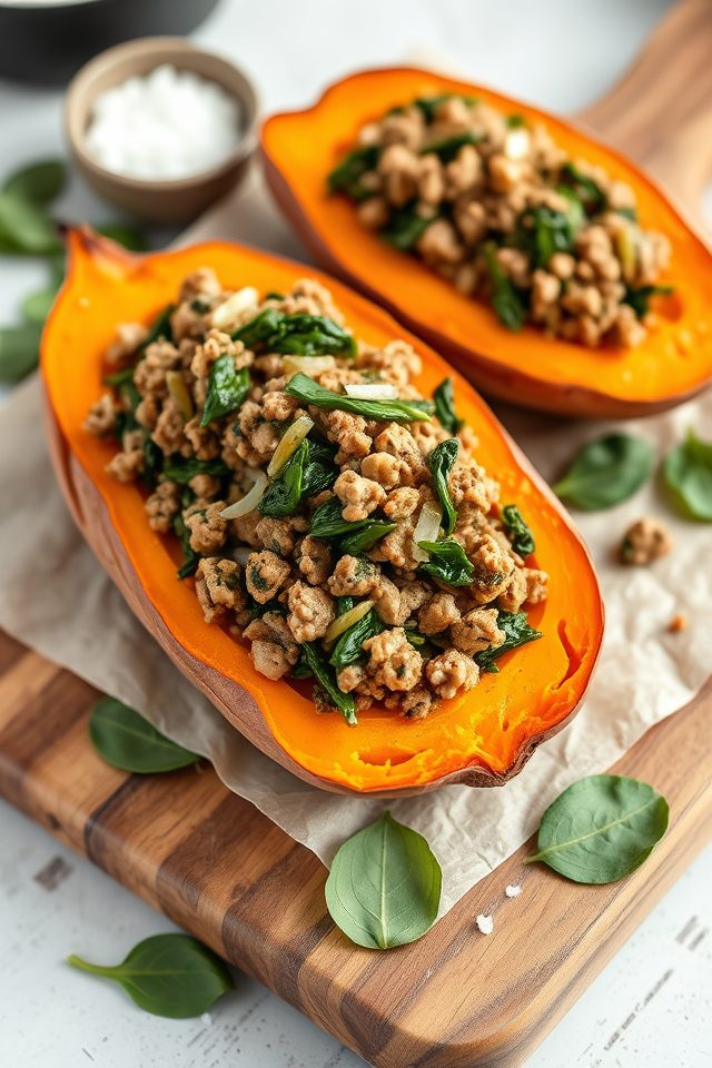 turkey spinach sweet potatoes