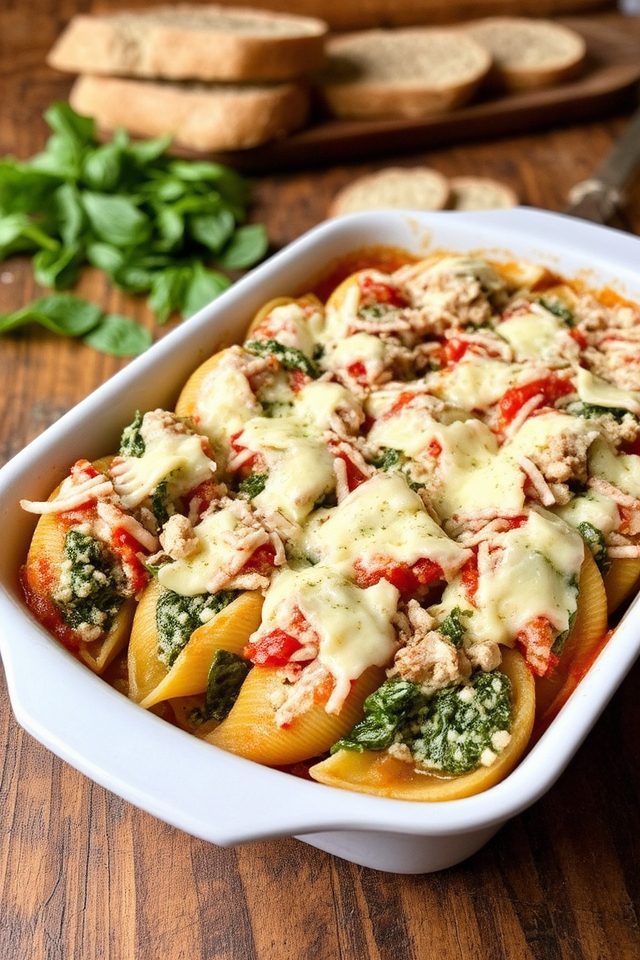 turkey stuffed pasta shells