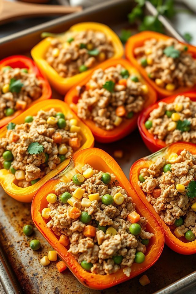 turkey vegetable stuffed peppers