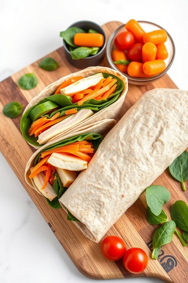 turkey veggie whole wheat wraps
