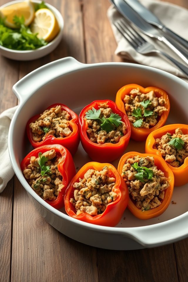 turkey zucchini stuffed peppers