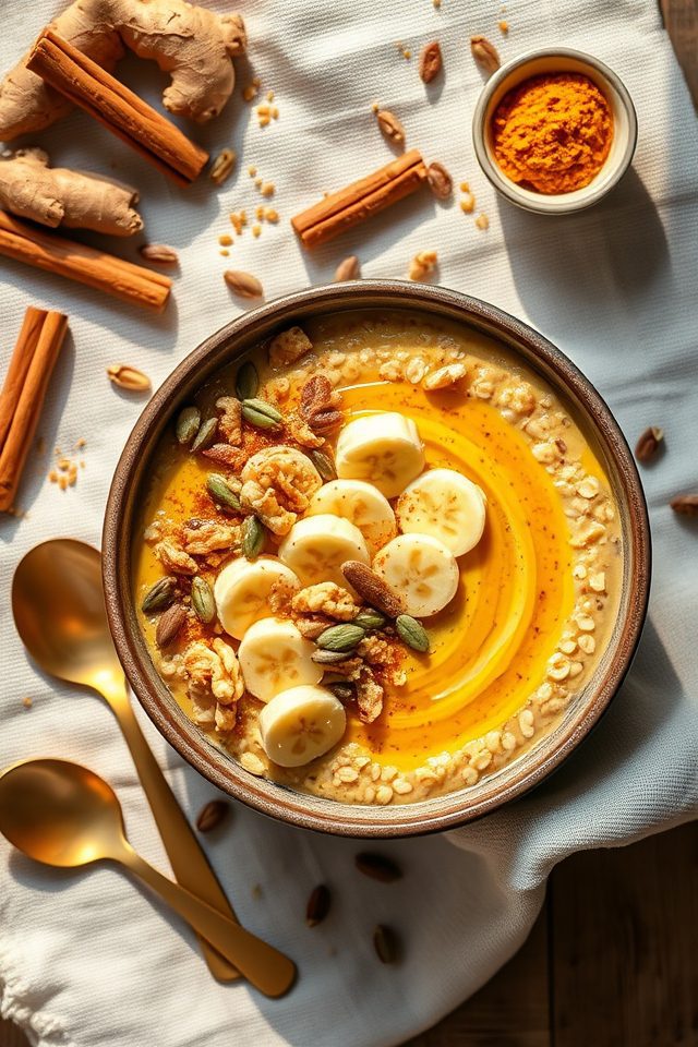 turmeric flavored spiced oatmeal